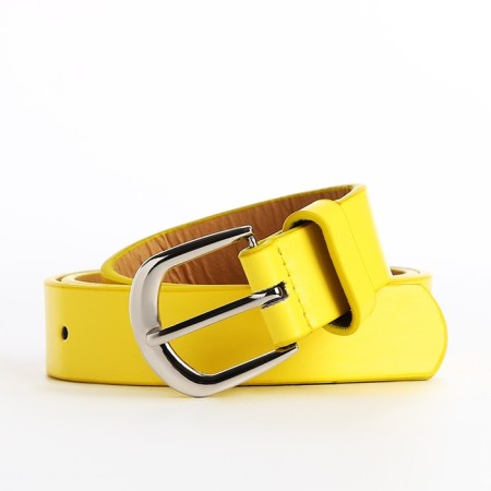 Building belt, width 2.3 cm, metal buckle, yellow color