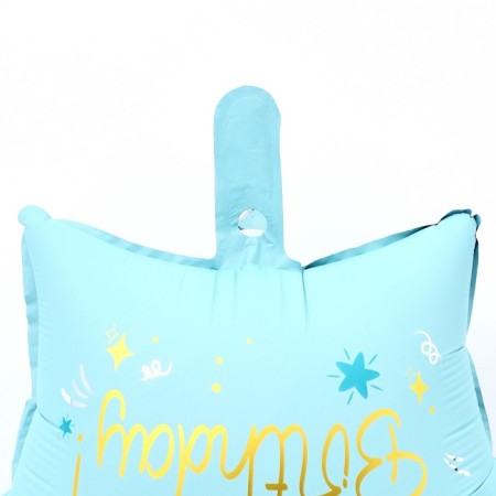 Foil ball 18 "Festive star", matte, blue color-1