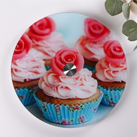 Glass stand for the cake rotating shares "Muffin", D = 32 cm ㅤ-1