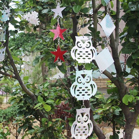 Bird replacement, reflective, “three owls with a bell”, Greengo-3