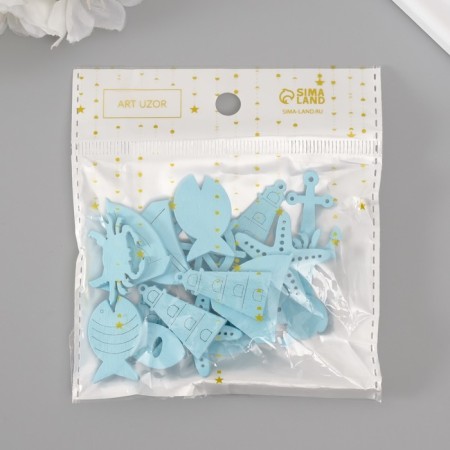Decor for creativity tree "Sea surf" set of 20 pcs blue 2.5x2.9 cm-3