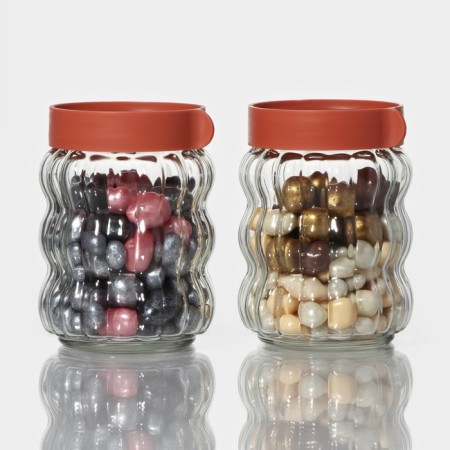 Glass banks for bulk products of the Koral share, 2 items: 500 ml, 9 × 12.5 cm-4