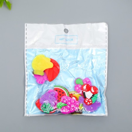 Decor for creativity rubber "Fruit" set 15 pcs mix 2.8x2 cm-3
