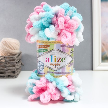 Yarn "Puffy Color" 100 % micropoliester 9m/100g (6377)