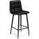 Hilly stool for metal/velor, black/black 43x42x93 cm