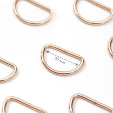 Half rings for bags, d = 20 mm, thickness - 2 mm, 10 pcs, gold color