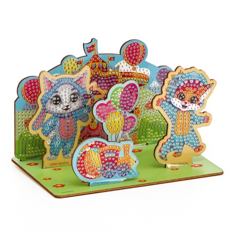 Diamond mosaic for children with partial filling on the figures "Cute animals"-2