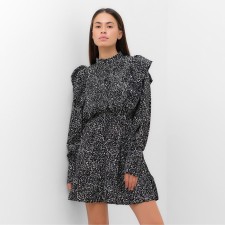 Women's dress with ruffles mist, size 50, black