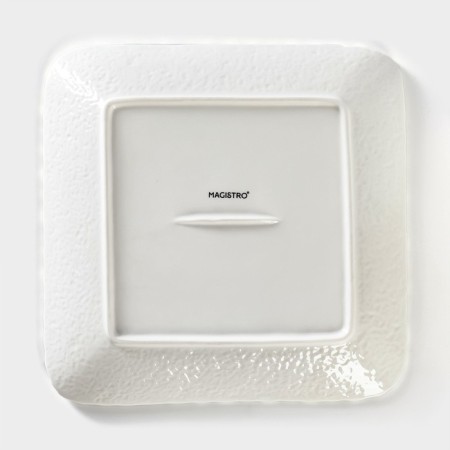 Porcelain plate square Magistro "Blanche. Flower ", 22.5 × 22.5 cm, white color-3