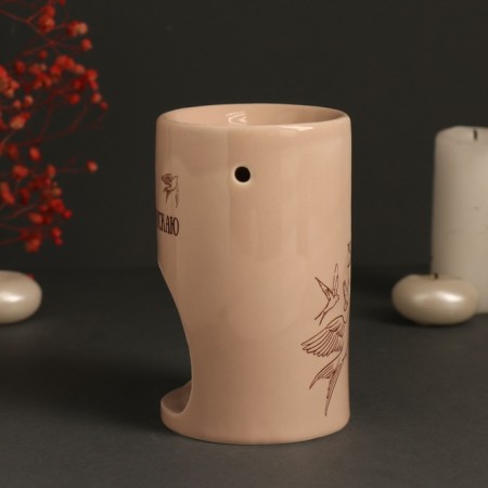 Aroma lace ceramics "I release this" beige 7.2x7.2x11.6 cm-3