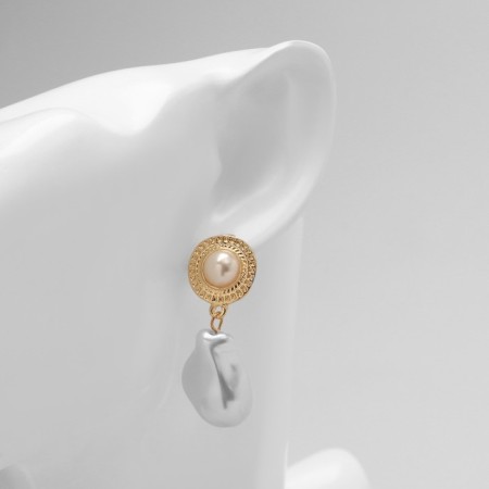 Earrings with pearls "abstraction" reverence of mini, color gold-4