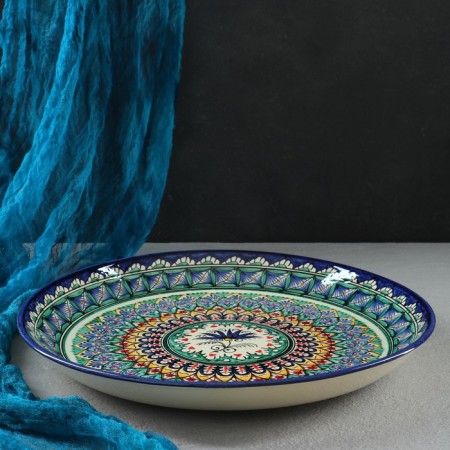 Largan Rishtan ceramics "Patterns", 36 cm, blue