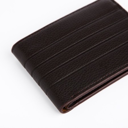 Male purse without fastening, for bills, for cards, brown color-2