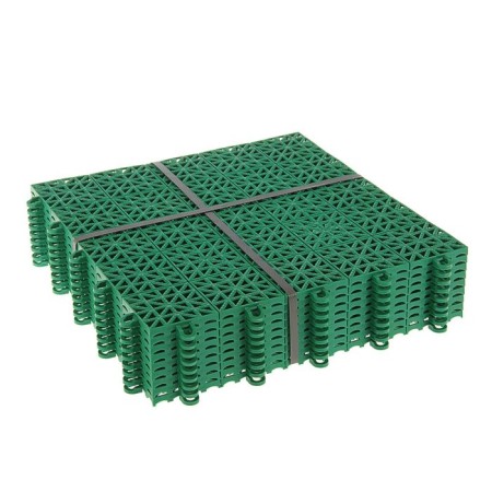 Modular plastic flooring for the floor, 33 x 33 x 0.9 cm, green color-2