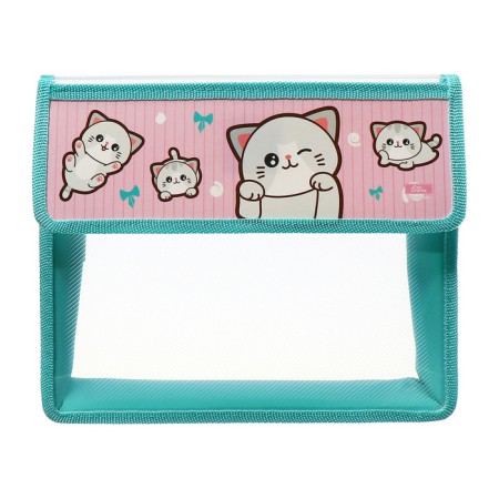 A5 notebook folder (230 x 190 x 50 mm), with Velcro valve, plastic/textiles, calligrata, "cats"