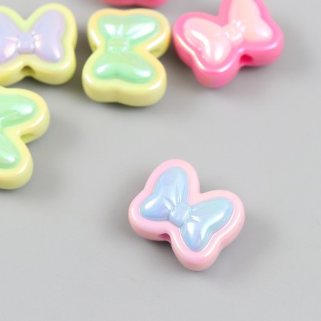 Busina for creativity plastic set 6 pcs. "Balt" color with mother -of -pearl mix 1.7x2 cm-1