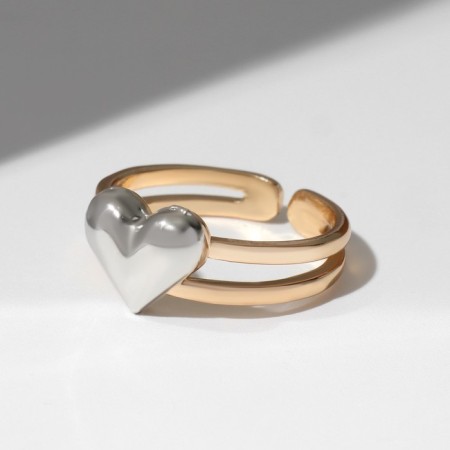Ring "Heart" Duo threads, silver color in gold, dimensionless-2