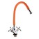 Kitchen mixer Zein Z2107, two -wound, silicone spout, orange/chromium