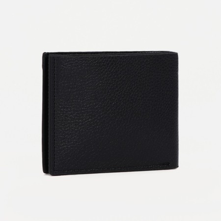 Men's purse for bills, for cards, black color-1