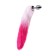 Anal plug, with a white-pink tail, metal, silver, 45 cm, d = 3.3 cm