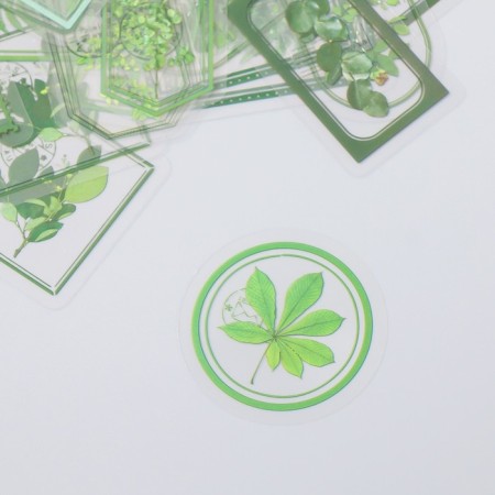 Stickers for creativity "Tags - green leaves" set of 30 pcs 0.2x8x11 cm-1
