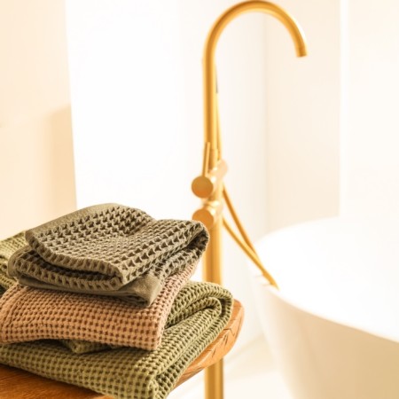 Waffle towel SL Home: Linen "Oliva" 40x70 cm, 51% flax, 49% cotton, 235 g/m2-1