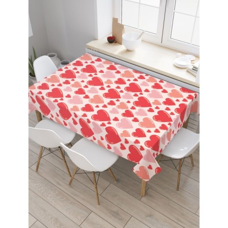 Tables on the table "Sea of ​​hearts", rectangular, oxford, size 120x145 cm
