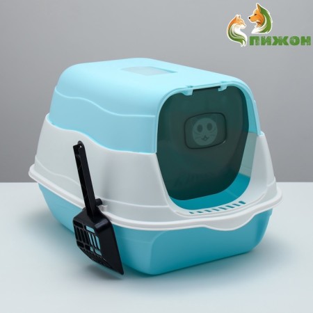 Closed 2-in-1 toilet with a removable top of 34 x 50 x 33 cm, blue-1