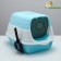 Closed 2-in-1 toilet with a removable top of 34 x 50 x 33 cm, blue