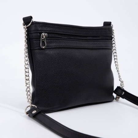 Bag Cross-Bodi with a zipper, black color-2