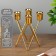 Summary metal for 4 candles "triangles" gold 14x9x9 cm