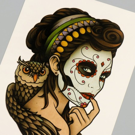 Tattoo on the body color "Mexican riddle" 26.1x14.6 cm-3