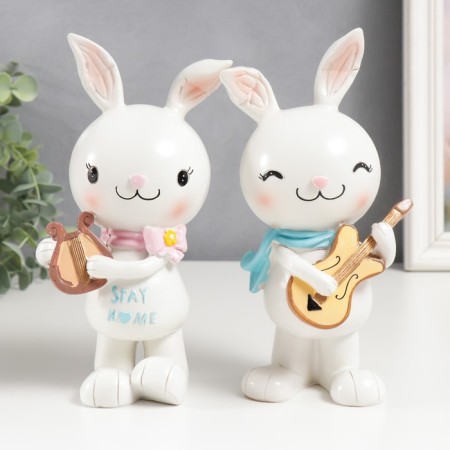 Souvenir Polystone "Bunny Musician" MIX 7.5x10x10.5 cm