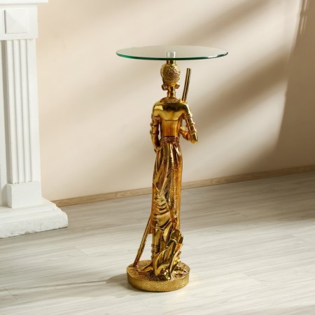 Decorative table "African" gold 38x38x85 cm-3