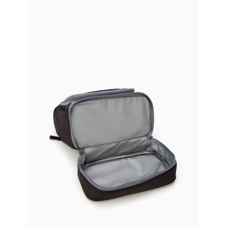 Cosmetic bag, 2 parts on zippers, black color-5
