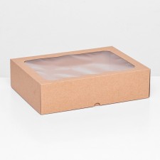 The box is folding, the lid is, with a window, craft, 25 x 18 x 6.5 cm,