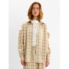 Women's shirt minku: casual collection beige color in cage, river 42