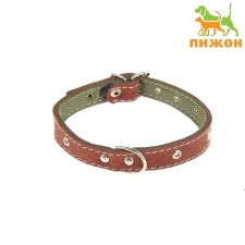 Collar combined leather/tarpaulin, 46 x 2 cm, dimensionless mix of flowers