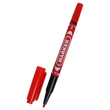 Permanent marker, double -sided, round, 2 mm/0.7 mm, red, calligrata 1120-2