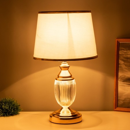 Table lamp "Yuri" 1x40W E27 1x3W LED gold 25x25x41cm-1
