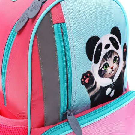School backpack, 37 x 26 x 13 cm, ergonomic back, calligrata orth "cat panda"-12