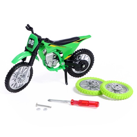 Enduro motorcycle, metal, with interchangeable wheels, 1:18, MIX color-7
