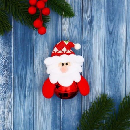Soft suspension "Santa Claus in the ball" 6x9 cm, red