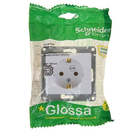 SE SE GLOSSA, 16 A, 250 V, built -in, with salary, IP20, white, GSL000143-4