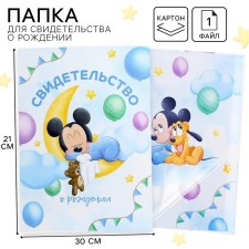 Folder for birth certificate, 1 file 21x30 cm, Mickey Mouse