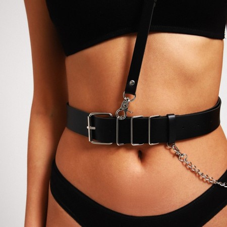 Partois on the buckle, black color-4