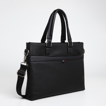 Male Business Bag, Textura, 2 external pockets, black color