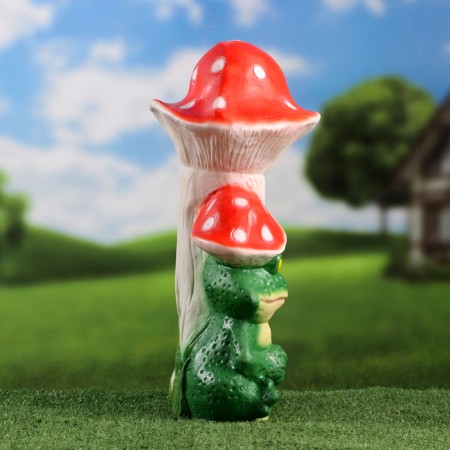 Garden figure "Frog under fly agaric" 40x26cm-3