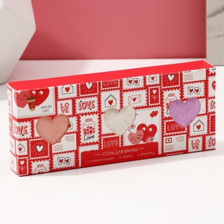 Gift set of Love cosmetics, bathtub salt 3 x 100 g, pure happiness-2