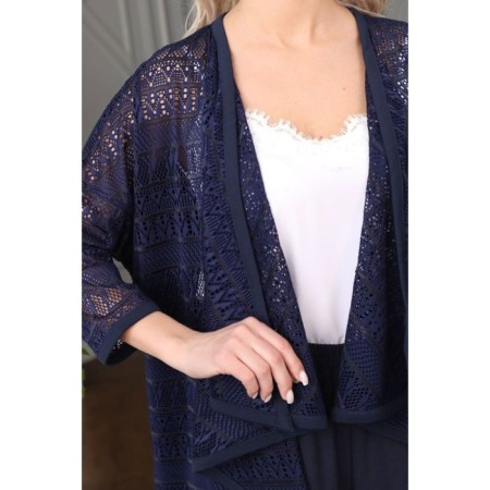 Cardigan female, size 44, dark blue color-4